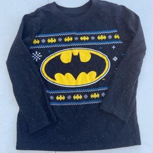 Okie Dokie DC Boys 4T Batman T-Shirt Black w/ White Specks Long Sleeve